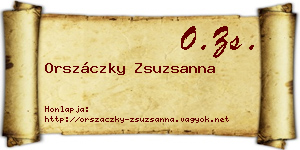 Orszáczky Zsuzsanna névjegykártya