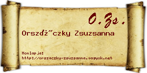 Orszáczky Zsuzsanna névjegykártya